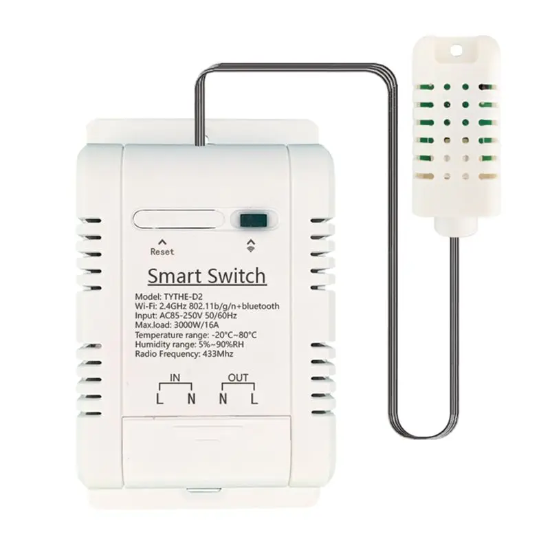 

ABUP-Tuya Smart Wifi Switch 3000W 16A Wireless Thermostat Temperature And Humidity Monitoring With Energy Consumption Monitor