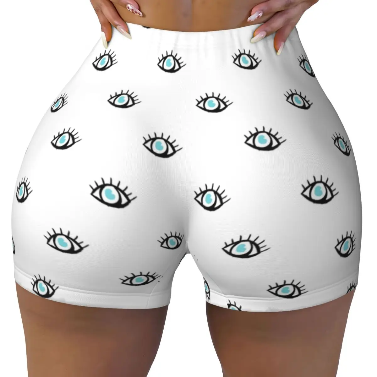 

Custom Turkish Eyes On You Workout Volleyball Biker Shorts Women Mediterranean Nazar Evil Eye Gym Yoga Shorts