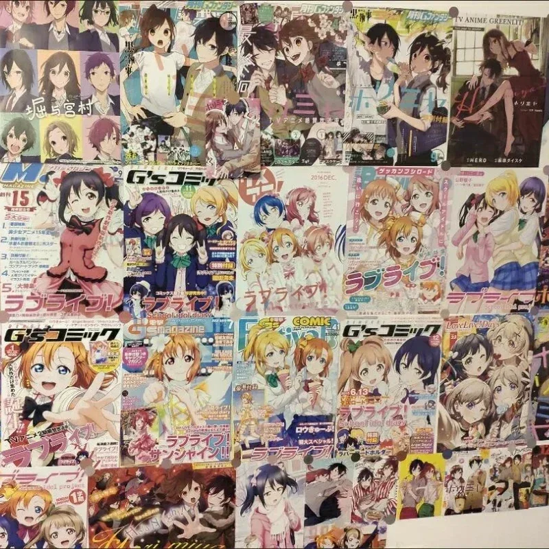 20pcs/set Anime Stickers LoveLive! Poster Honoka Kousaka Kotori Minami Kawaii Girls Dormitory Wall Sticker Bedroom Posters gift