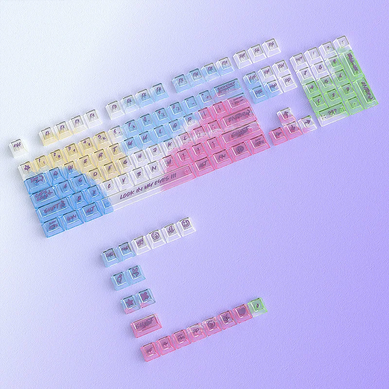 Original height 123 keys Symphony crystal series PC transparent material sublimation keycap DIY