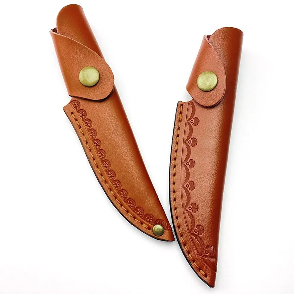 Leather Sheath Holder Belt Loop Case Brown Black Pocket Hunt Knife Sheath Holster Straight Knife Tool Flashlight Case