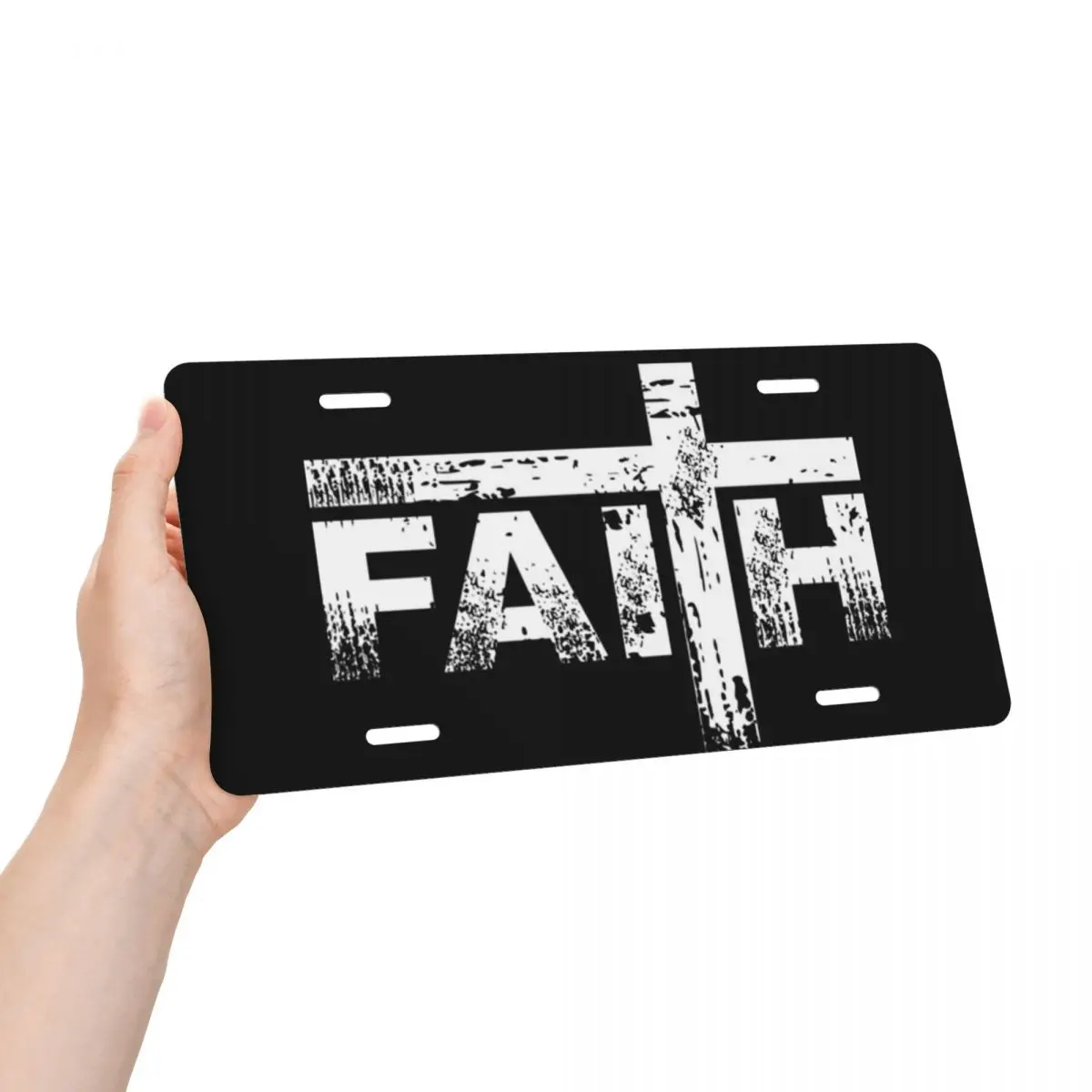 Faith Christian Believer Quote License Plate Vanity Tag Christ Jesus Cross God Decorative Car Front License Plate 6x12 Inch