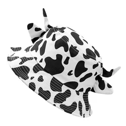 Cow Bucket Hat Household Gifts for Family Prints Fisherman Anti-UV Cap Cotton Presents