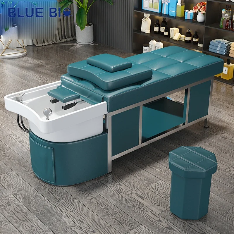 Barbershop Luxury Backwash Head Spa Massage Lay Down Washing Hair Salon Bed Shampoo Chair Bed