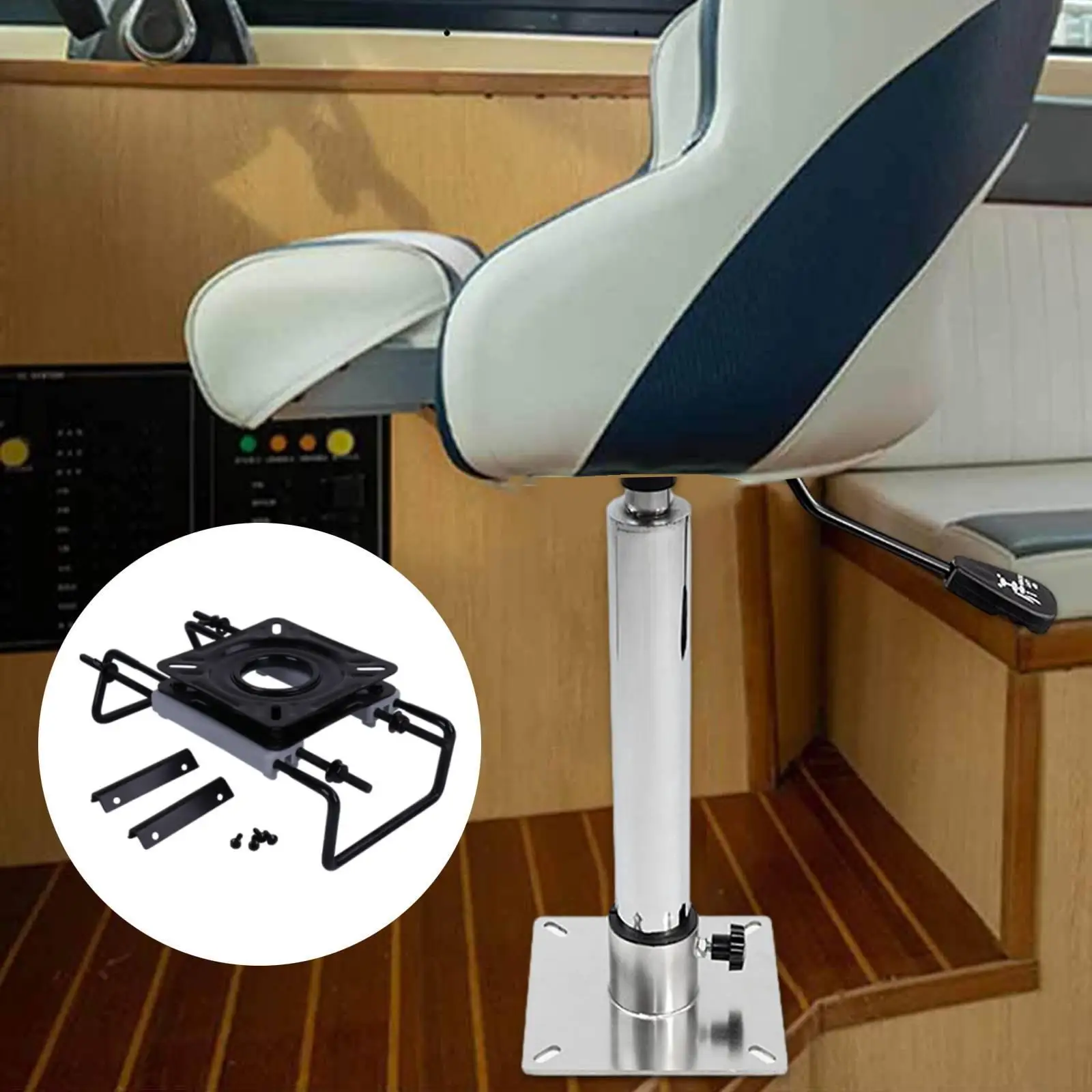 Adjustable Boat Seat Swivel Base 360 Degree Rotation Heavy Duty Pedestal for Pontoon Fishing Boats