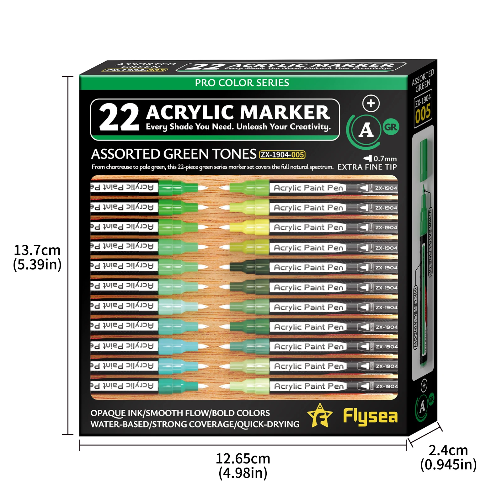 FLYSEA 22色のグリーン系カラー、0.7mmの極細ペン - Copic Marker Classic のレビューと価格