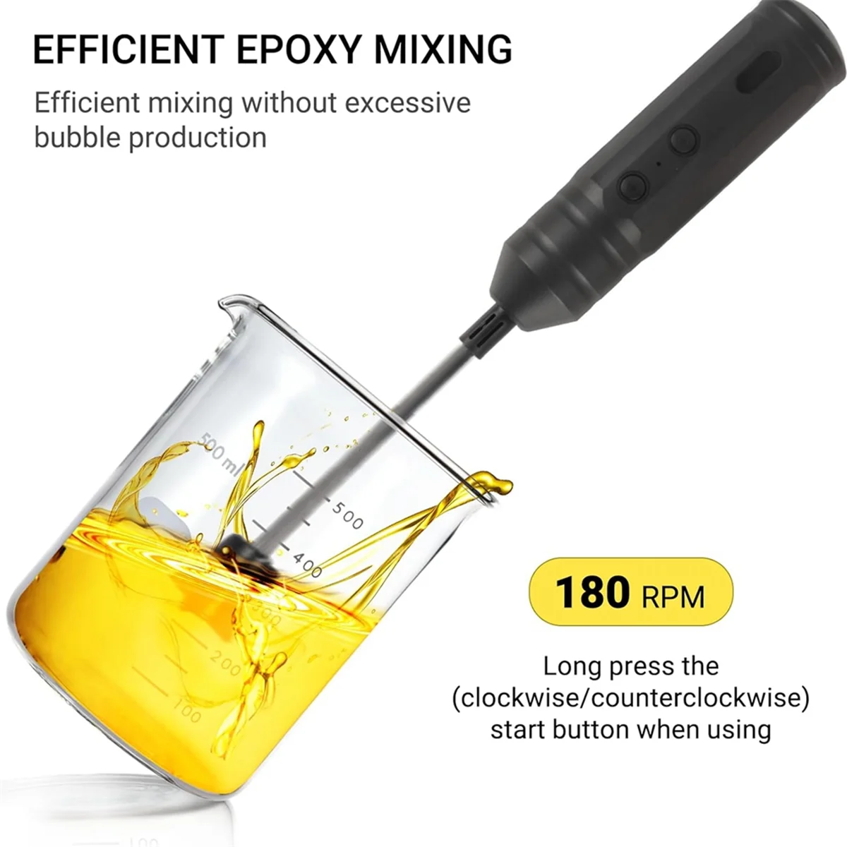 ชุดเครื่องผสมอีพอกซี่เรซินไร้สายแบบไฟฟ้าเครื่องผสมเรซินมือแบบชาร์จไฟได้สำหรับอีพอกซีเรซิน4อันสำหรับงานฝีมือ DIY
