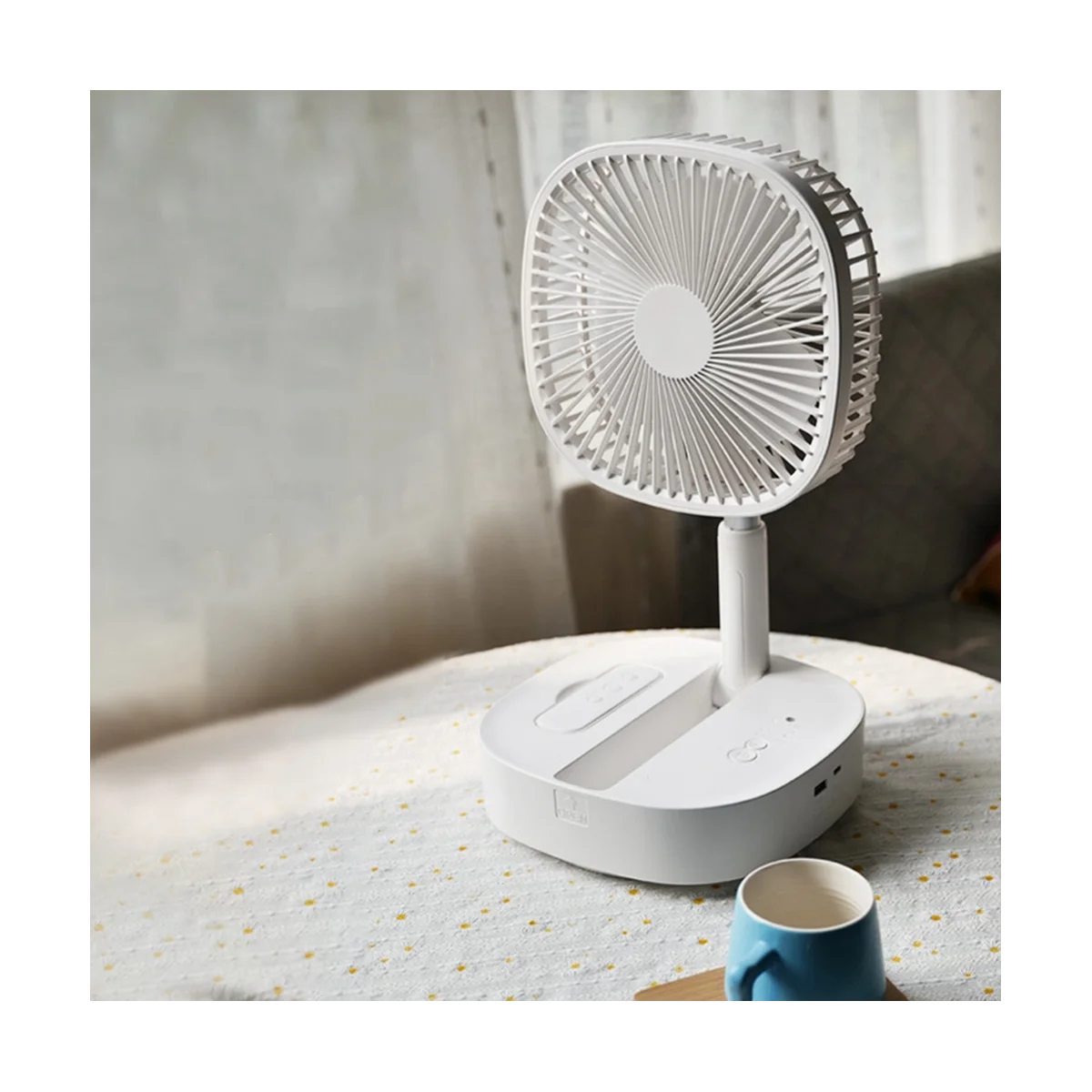 Battery Operated Desk Fan 7200MAh Portable Oscillating Fan Telescopic Floor Fan Remote Control Fan Outdoor