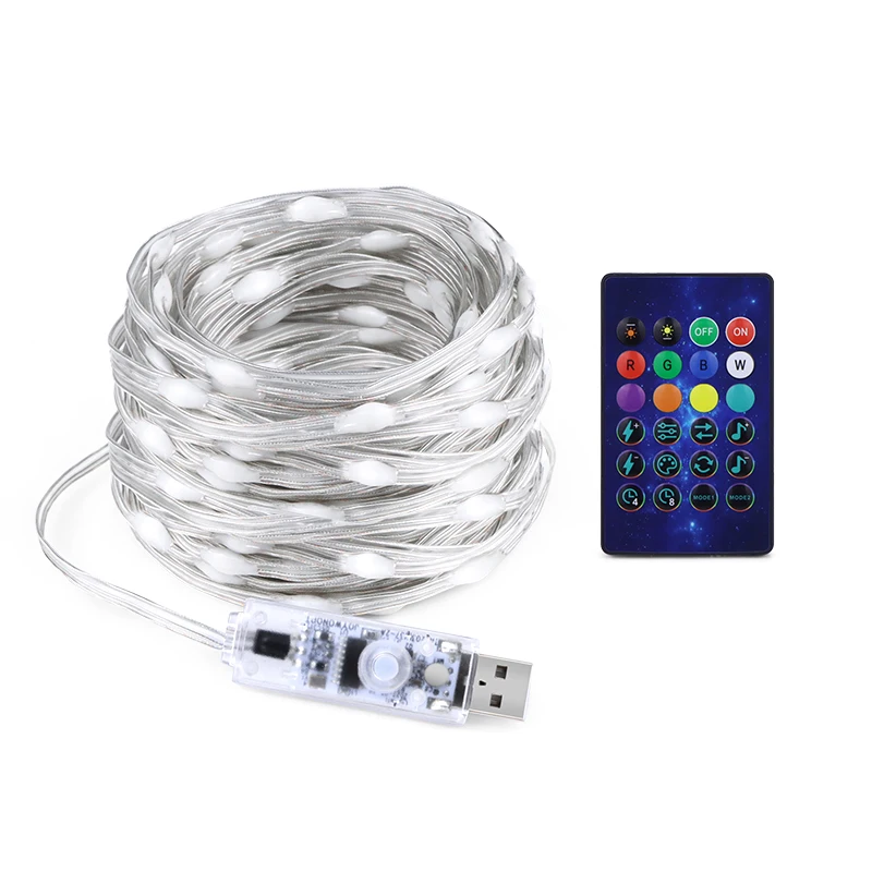 USB Port RGB LED String Fairy Lights WS2811 Smart Bluetooth App Control Christmas Light New Year Party Decor Holiday Lighting