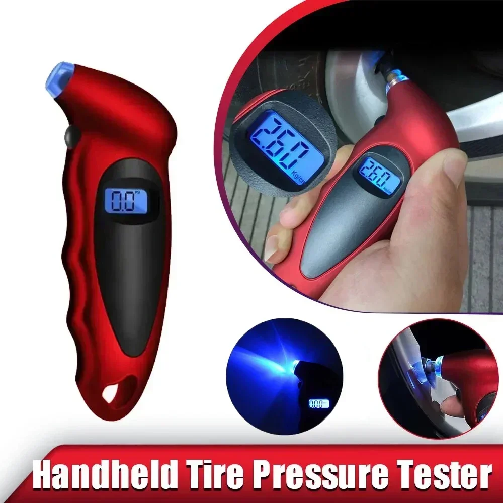 High-Precision Tyre Pressure Monitor - Digital Gauge with Backlight, Car Portable LCD Display for Air Pressure Checking
