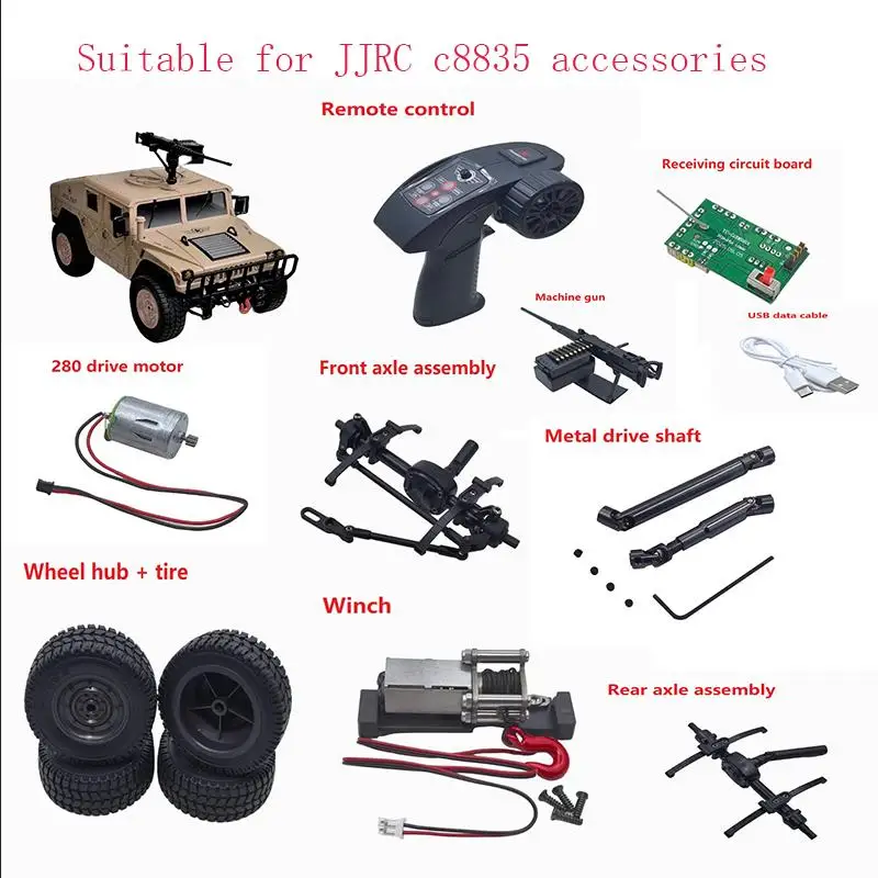 

Jjrc c8835 Радиоуправляемый автомобиль с дистанционным управлением Военный внедорожный альпинистский автомобиль, детали для дистанционного управления, приемная плата, моторная шина