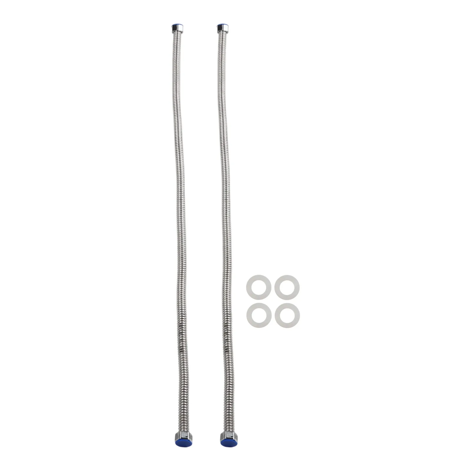 34 Inch Stainless Steel Water Heating Connector Hose Set 2 Flexible Hoses with Leak for proof Design for Various Plumbing Needs