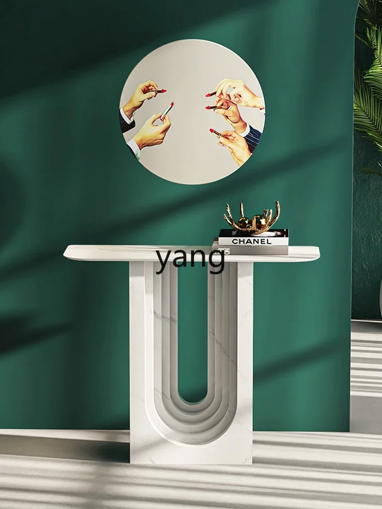 CX minimalist porch cabinet living room modern light luxury imitation marble wall decoration table
