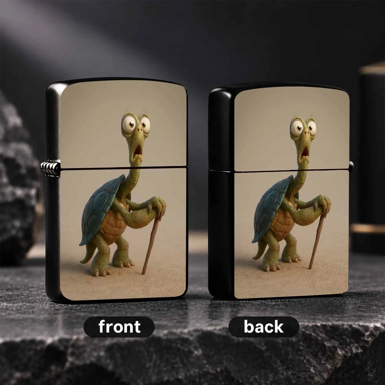 Elderly Turtle Pattern Lighter, Cute Animated Stylish Tortoise Design, Portable Lightweight Daily Carry Item, Suitable For Home Office Outdoor Travel Scenarios, Unique Fun Decorative Practical Gift For Friends Family A Humorous And Interest