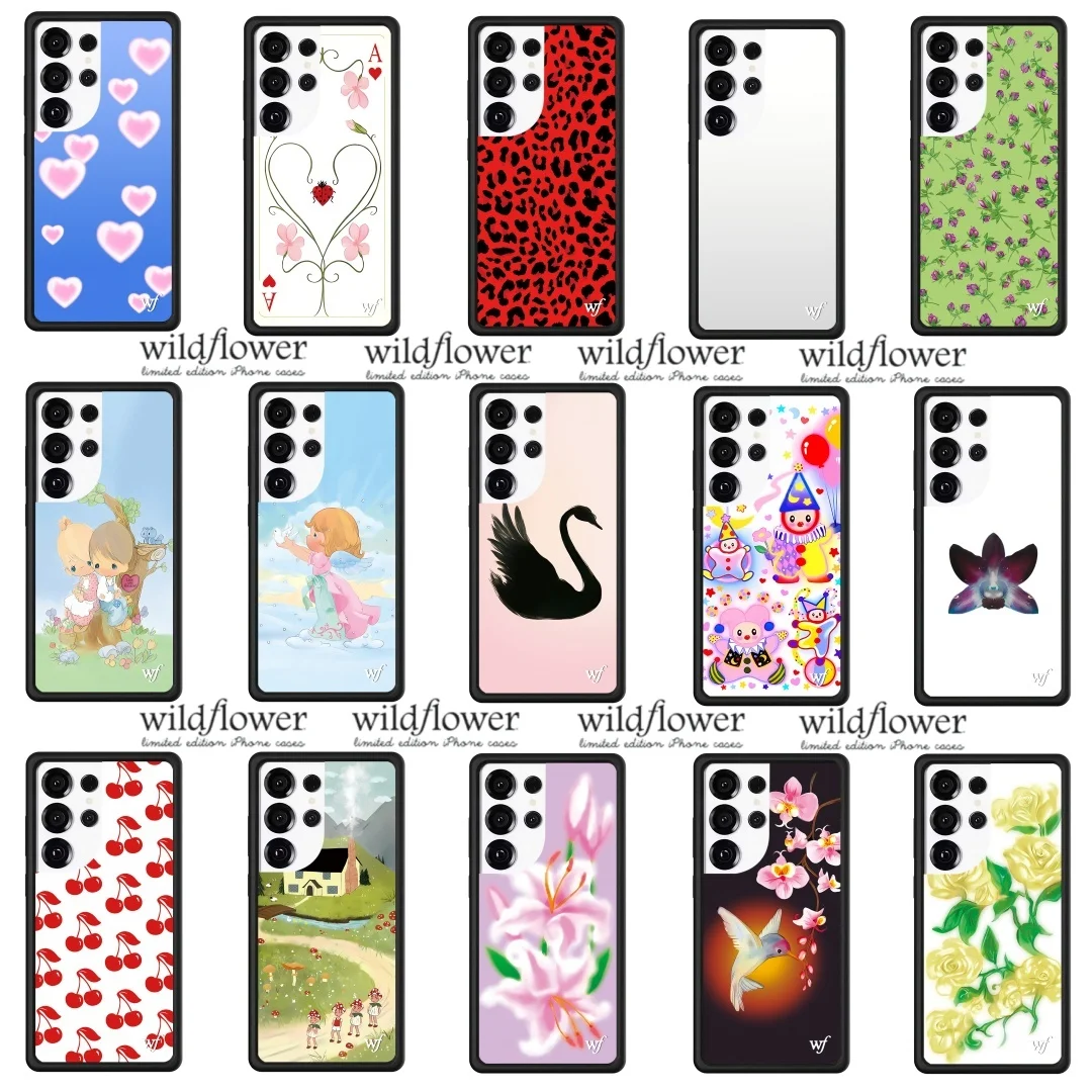 

Wildflower Dreamy Swan Phone Case for Samsung Galaxy S23 S24 S25 Ultra S25Ultra S24ultra Pastoral lily clown shockproof Cover
