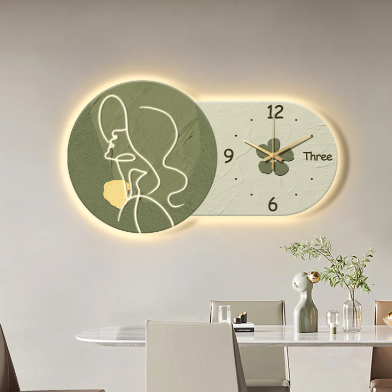 

Dining table wall clock living room dining room modern minimalist bedroom decorative painting clocks creative clock wall.