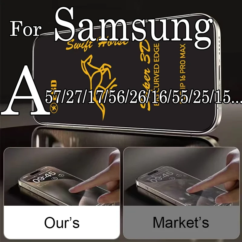 50pcs For Samsung A57 A27 A17 A37 A16 A26 A56 A55 A35 A15 A24 A54 A14 A13 A22 A41 A71 A22 A32 New Swift Horse 3D Tempered Glass