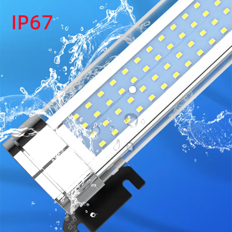 CNC Lathe Waterproof  Explosion-Proof Lighting Metal side cover Triple-Proof Metal Fluorescent Lamp Transparent PC10W 24V15W 20W