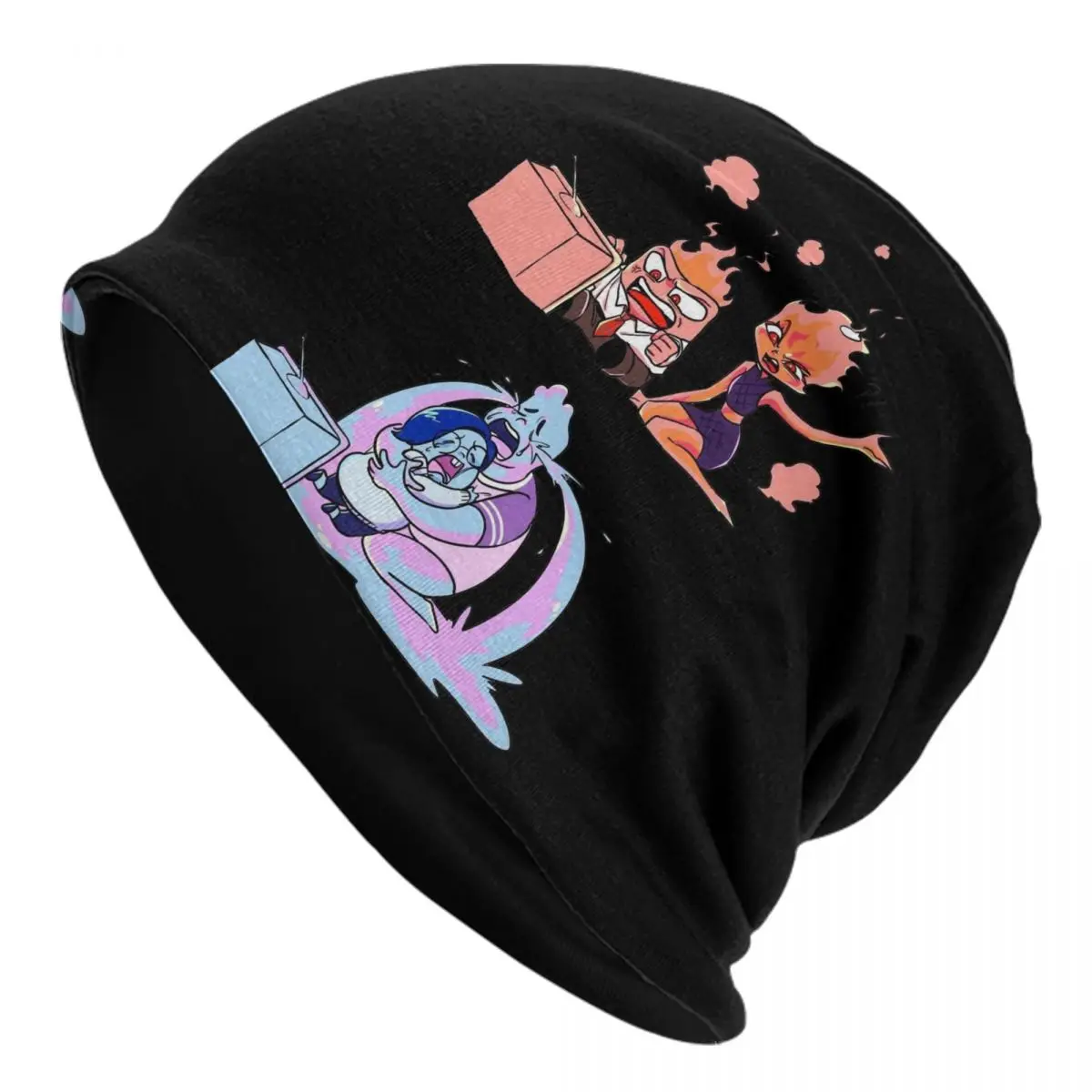 Custom Crying Inside Out Wallpaper Anime Beanie Cap  Winter Warm Bonnet Femme Knitted Hats Street Outdoor Skullies Beanies Caps