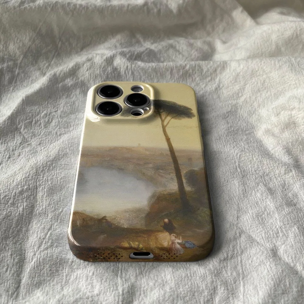 Ins النفط اللوحة فتاة خلفية صفراء آيفون 17 16 15 14 13 برو ماكس 12 11 مكافحة قطرة واقية الصلب PC غطاء أكريليك #2