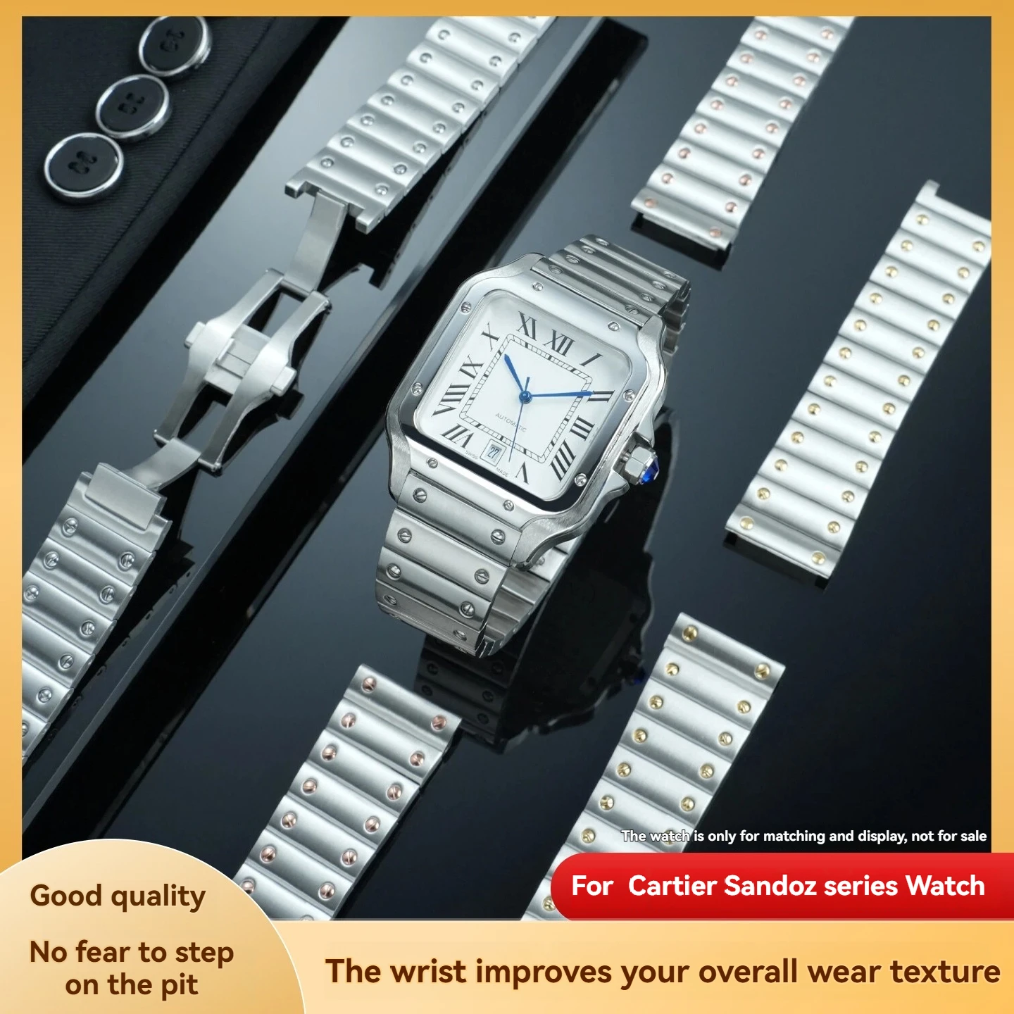 21mm Stainless Steel Watch Ban - огляд і ціна Cartier Watch Santos