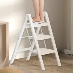 Minimalist INS Folding Ladder Home Telescoping Thick A-frame Indoor Multi-Function Step Stool Slip-resistant Kitchen Chair