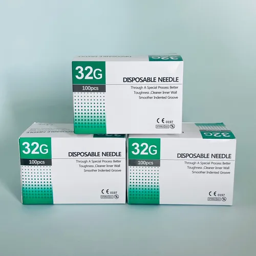 100 Uds aguja desechable 32G 2,5 MM 4MM 6MM 8MM 13MHapa pequeña aguja herramienta de mano