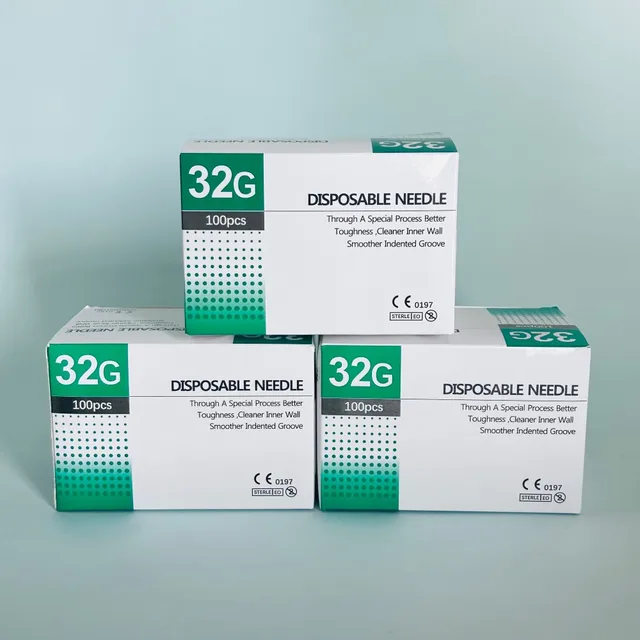 100 szt. Jednorazowa igła 32G 2,5 MM 4 MM 6 MM 8 MM 13 MM Bezbolesne małe narzędzie ręczne z igłą