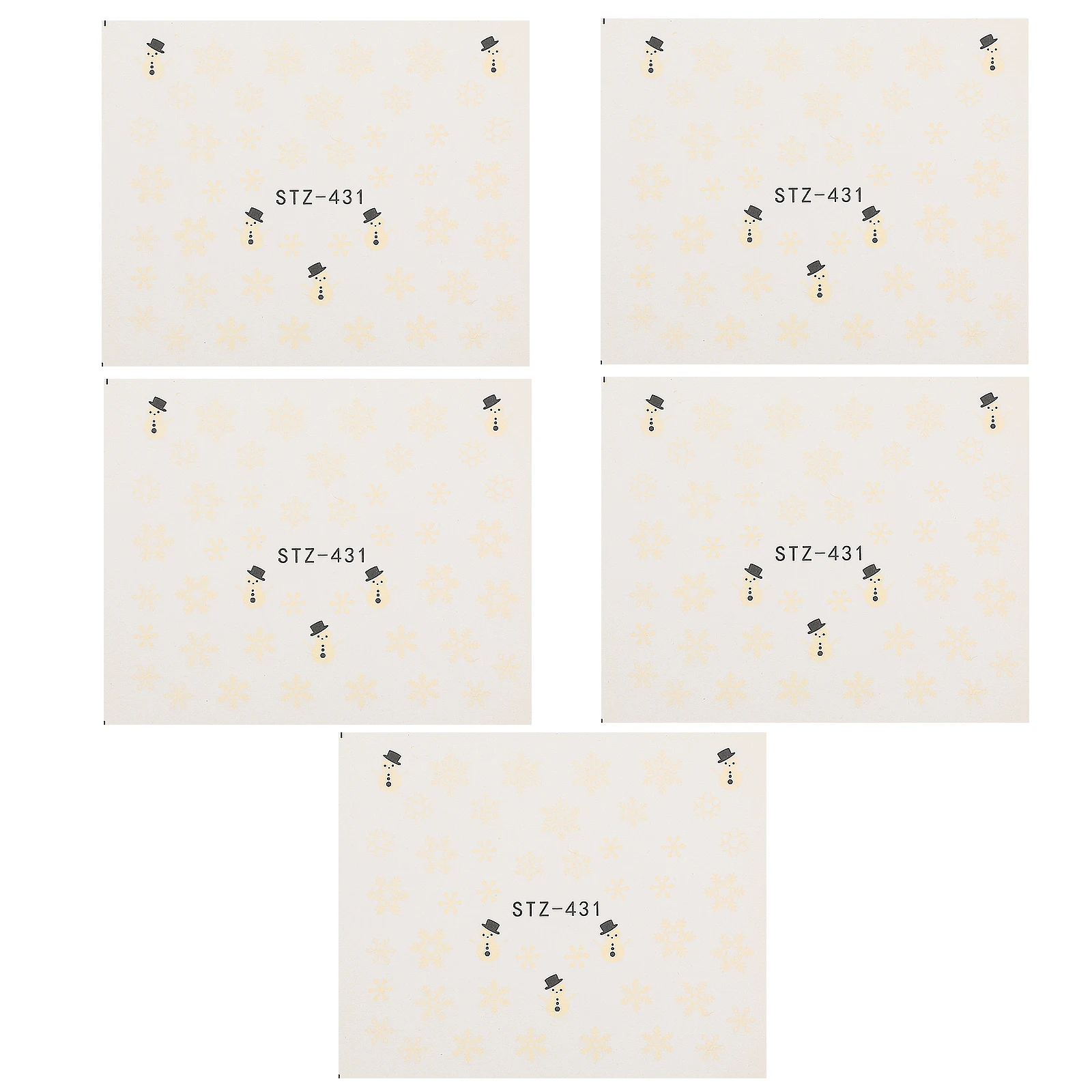 

5pcs Christmas Nail Art Stickers Nail Decal Decals Decoration Adhesive Design Easy Style Lightweight Portable Brightness