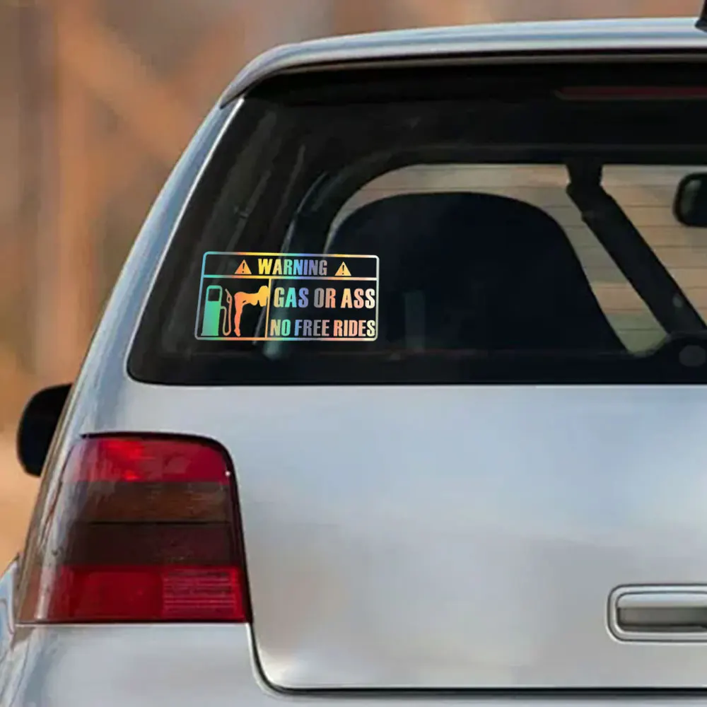 1Pc Universal Car Interior Stickers GAS or ASS Free Ride Car Windows Vinyl Waterproof Custom Stickers Decoration Accessories
