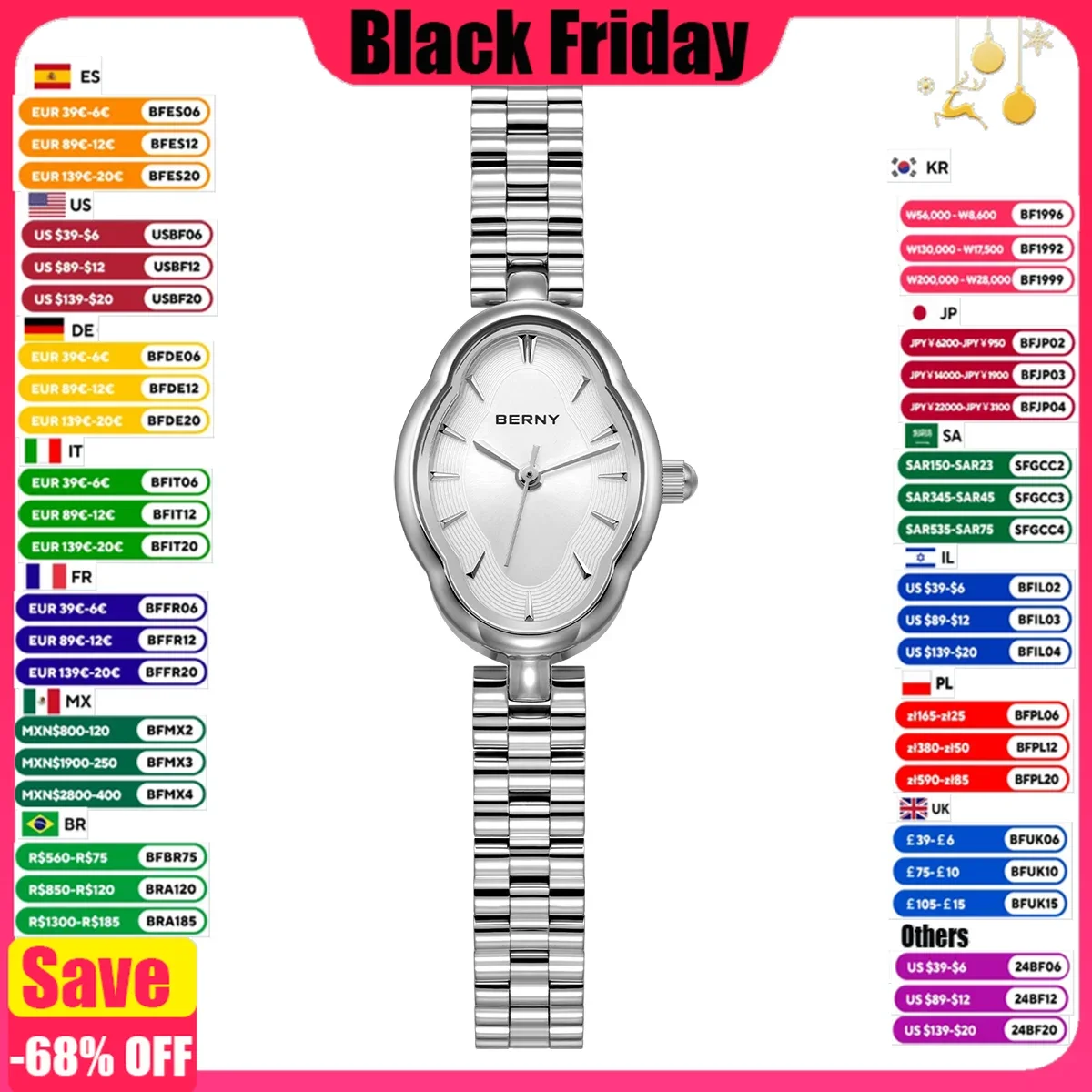 BERNY Ladies Wristwatch Small Quartz Jewelry Bracelet Set Minimalist Watch Multicolor Exquisite simple Fashion Ladies Watches