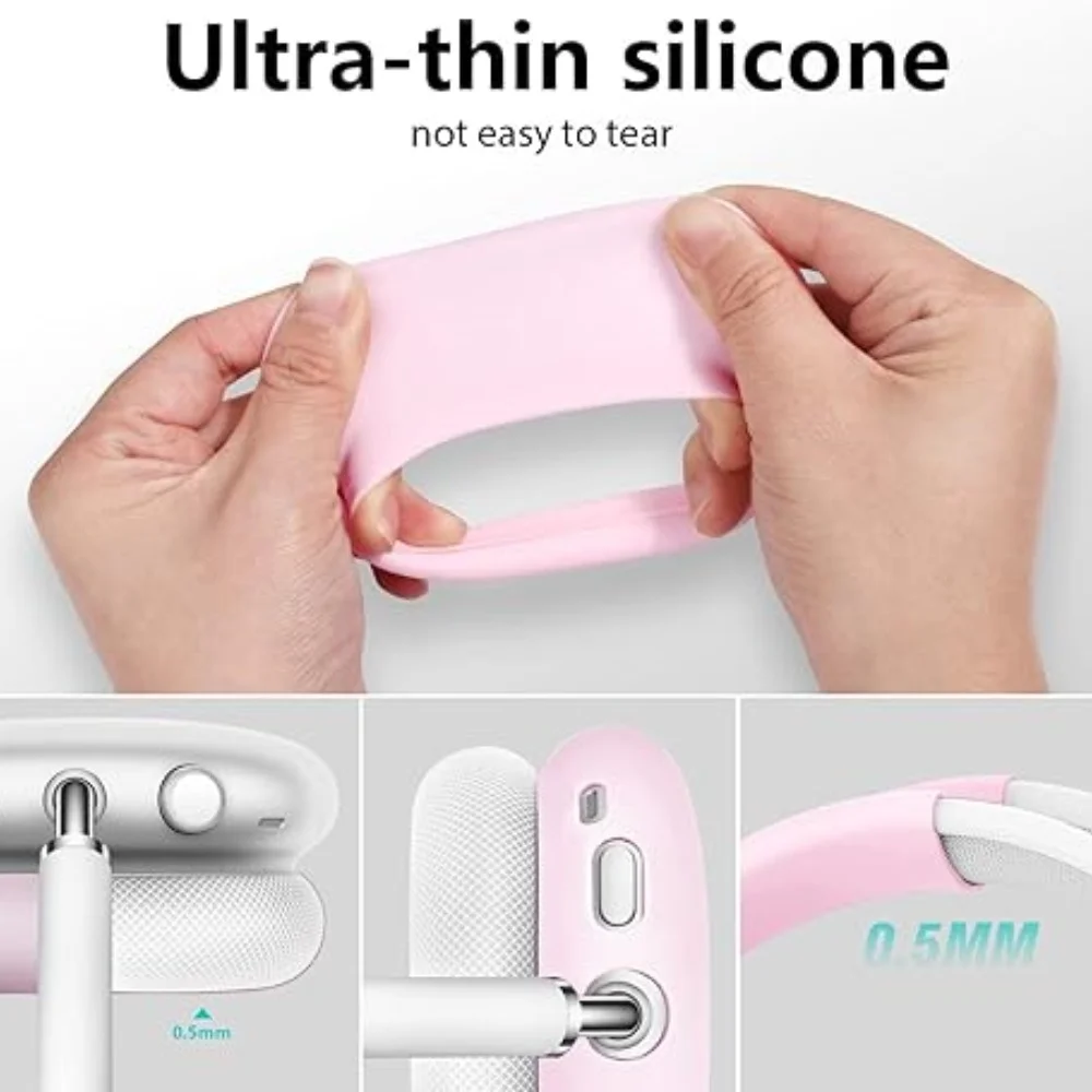 For Apple Max shells Silicone earphone 3pcs case Anti impact and anti scratch For AirPods Max Earphone cases 2024/2020 universal