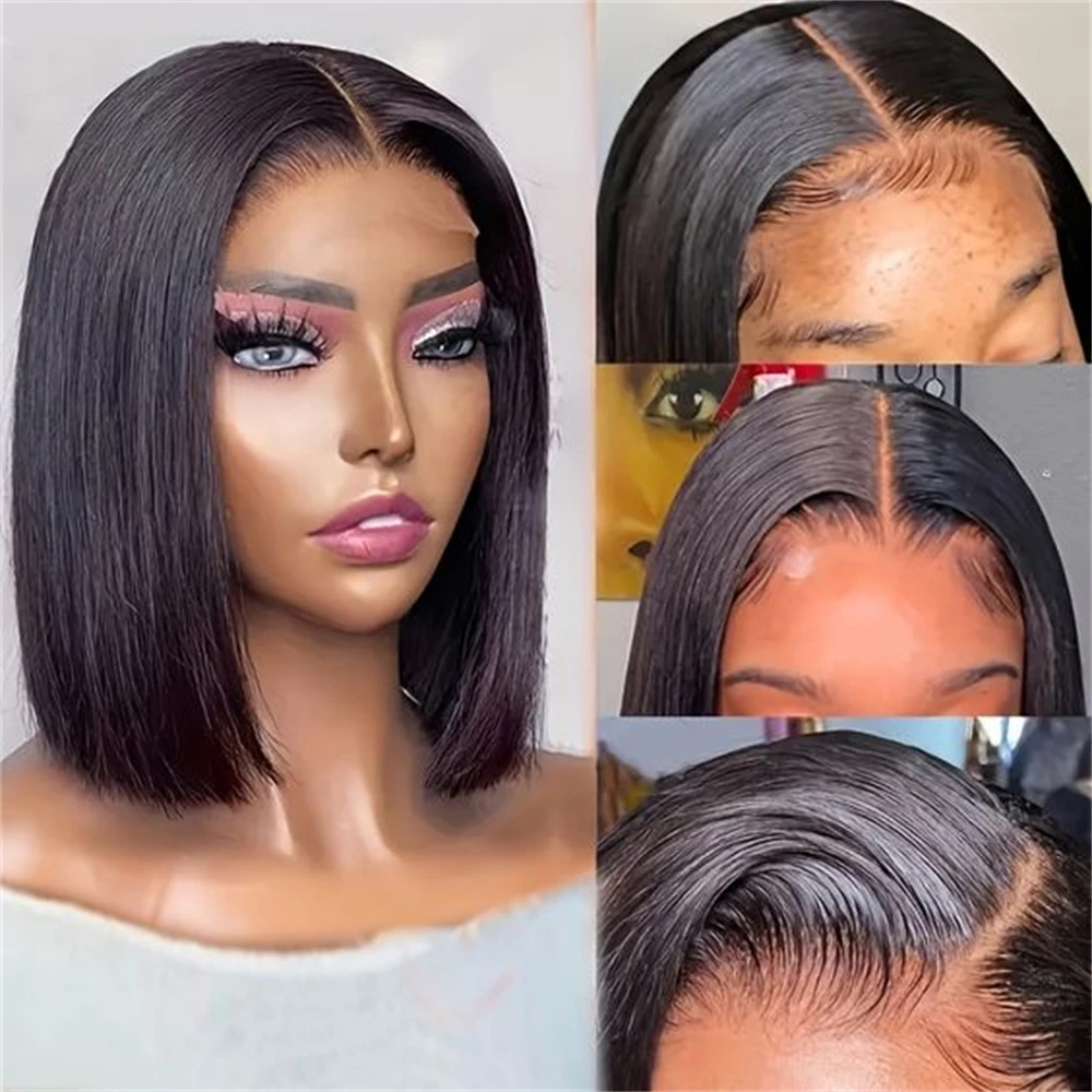 Bone Straight Bob Wig Lace Frontal Human Hair Wigs For Women Short Bob Wig 13x4 HD Lace Frontal Wig 200% Wigs Human Hair