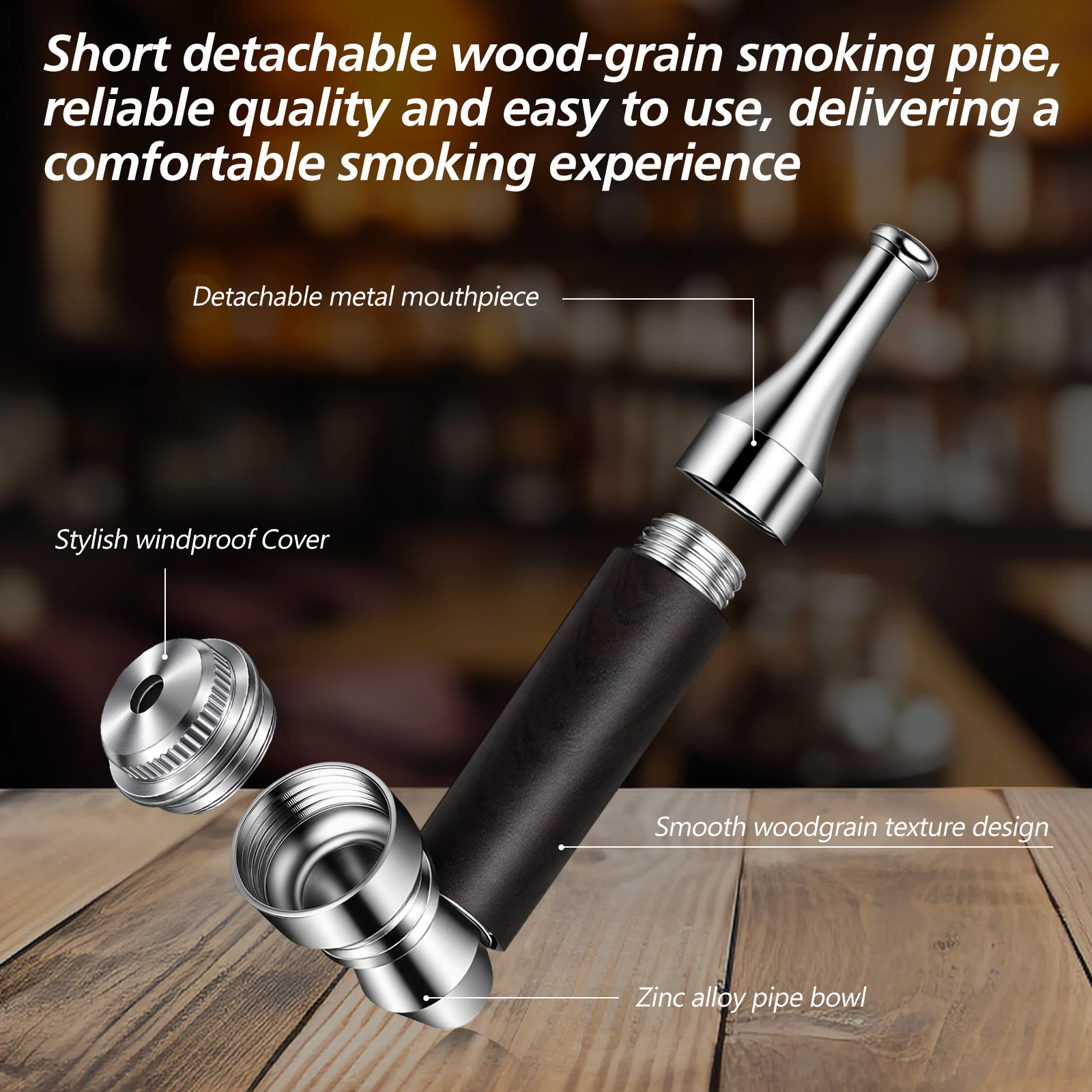 Classic Pipe Set, 2 PCS Potable Pipe with Pipe Screen, Clean Brush, 3 IN 1 Scraper Tool, Mini Pipe and Pipe Accessories