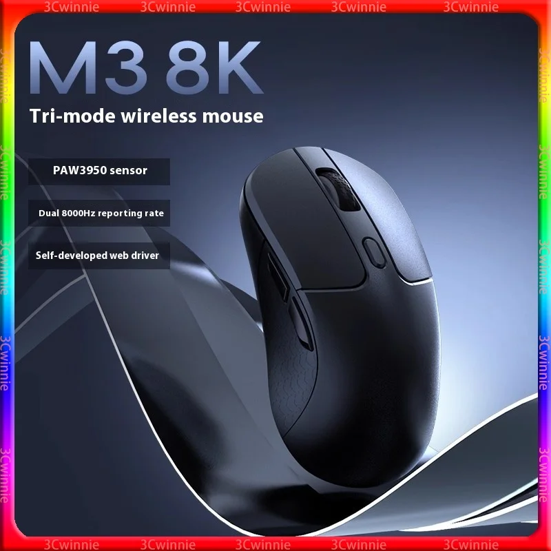 

Keychron M3 Daul 8k 3-режимная беспроводная Bluetooth-мышь Paw3950 игровой аксессуар для киберспорта эргономика ультра легкий офисный коврик для мыши