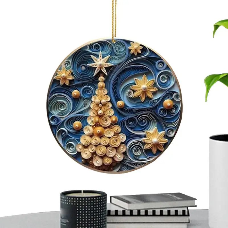 Christmas Acrylic Pendant Door Decor Sign Window Decor Holiday Pendants 2D Acrylic Car Decor Snowman Clock Stars Home Decor Car