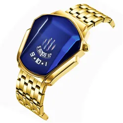Unique Designer Watches For Men Students Boys Fashion Alloy Band Cool Iron Man Golden Quartz Warch Relogios Masculinos Ouro 2024
