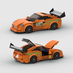 MOC Fast & Furious MK4 Supra City Technical Car Speed Champion Sports Racing Vehicle Racer Building Blocks supercar Toy Kid Gift