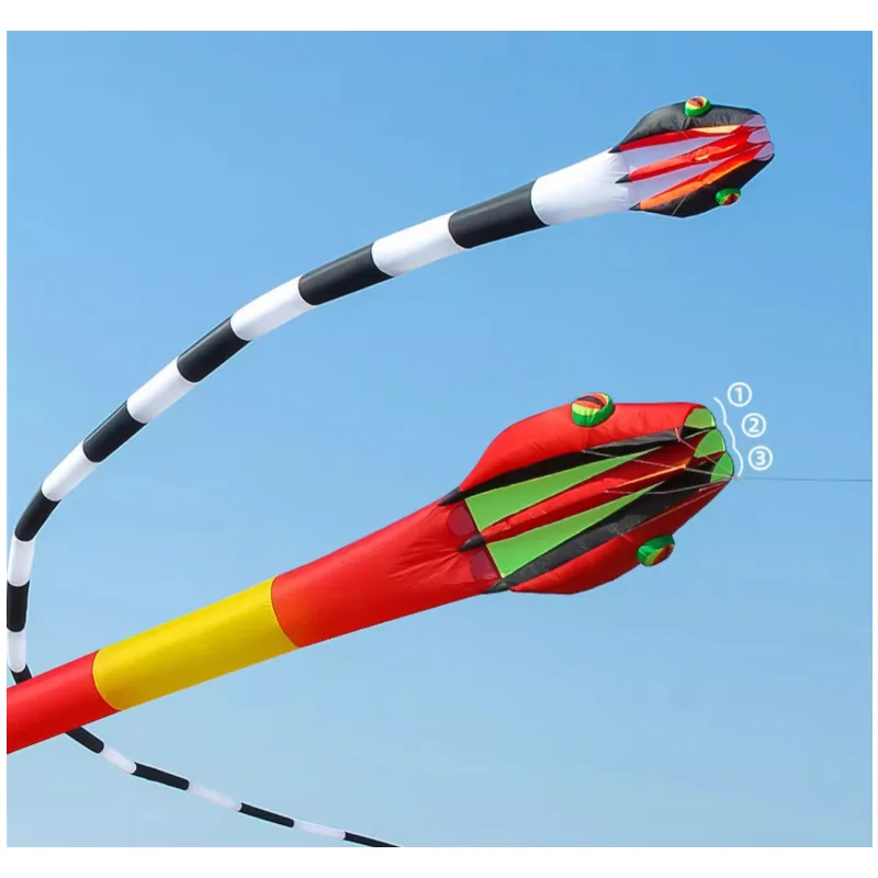 55M Giant 3D Soft Inflatable Snake Kite for Adults – Large Outdoor Animal Display Kite