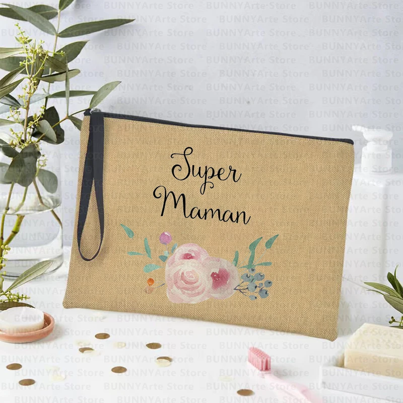 Super Maman-Saco cosmético para mulheres, armazenamento de maquiagem, saco de lápis, organizador de viagem, bolsa de higiene pessoal, o melhor presente