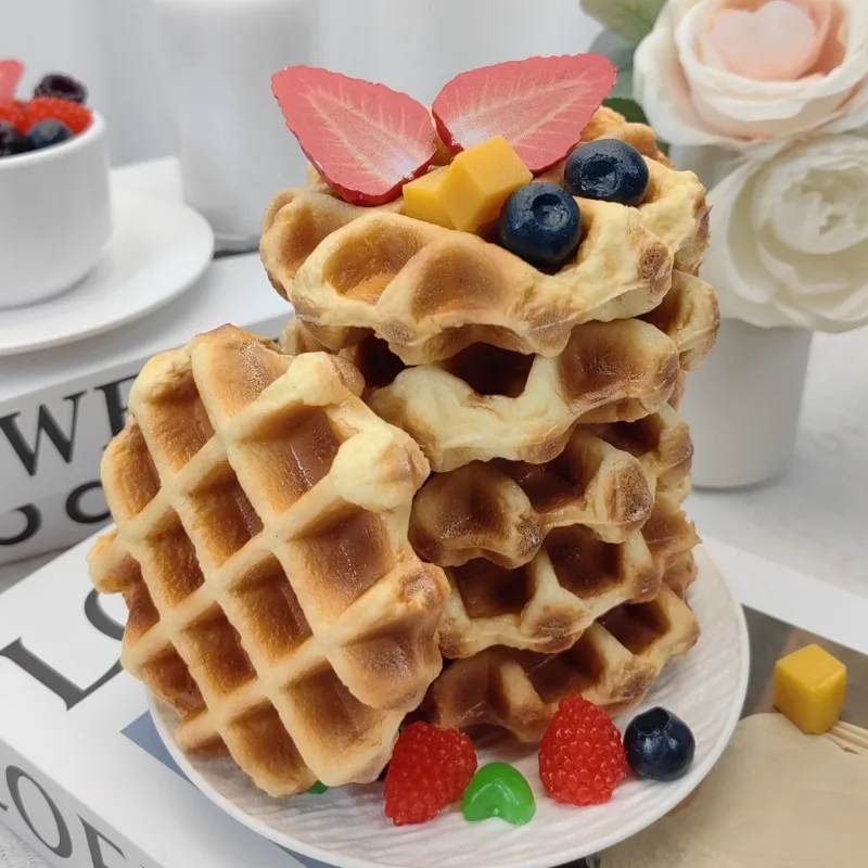 Simulationswaffel-Modell für Nachmittagstee-Snacks, Schaufensterdekoration, Fotografie-Requisiten, Kreatives Wohndekor-Zubehör