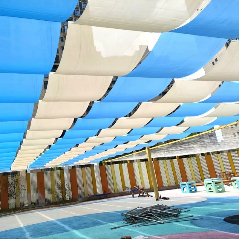 W1m*L6m Retractable Sun Shade Sail Summer Outdoor Pergola Anti-UV Telescopic Awning Swimming Pool Car Shed Sliding Shading Sail