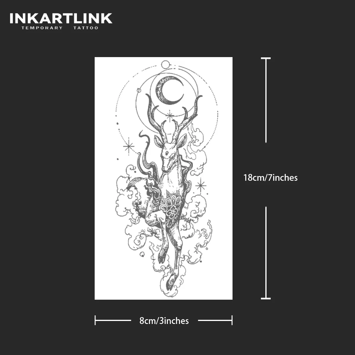 ملصق وشم أيل مؤقت ، مقاوم للماء ، وشم سحري ، يدوم حتى 15 يومًا #4