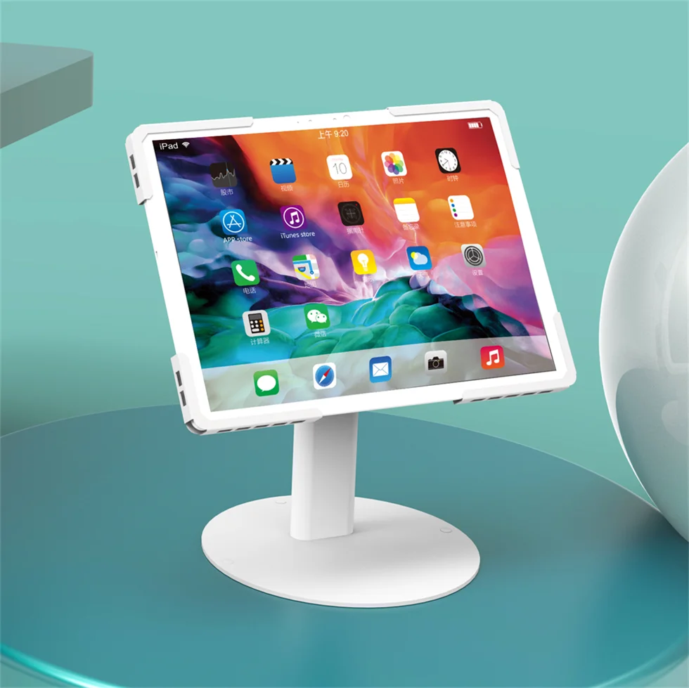 Metal Universal Desktop Stand Tablet PC iPad 10-12.9 Inch 90 Degree Rotation VESA 75x75/100x100mm 180 Tilt Adjustment 20lbs