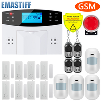 eMastiff G2B/M2B Wireless Wired gsm Burglar Alarm System Security Home With Auto Dial Motion Door Sensor Detector