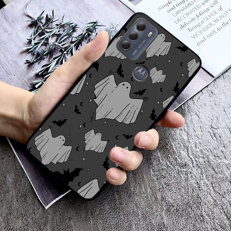 شبح الزهور لطيف هالوين جراب هاتف ل موتو G84 G23 G24 G31 G32 G41 G51 G52 G53 G54 G71 G82 G42 G62 G200 G اللعب G ستايلس