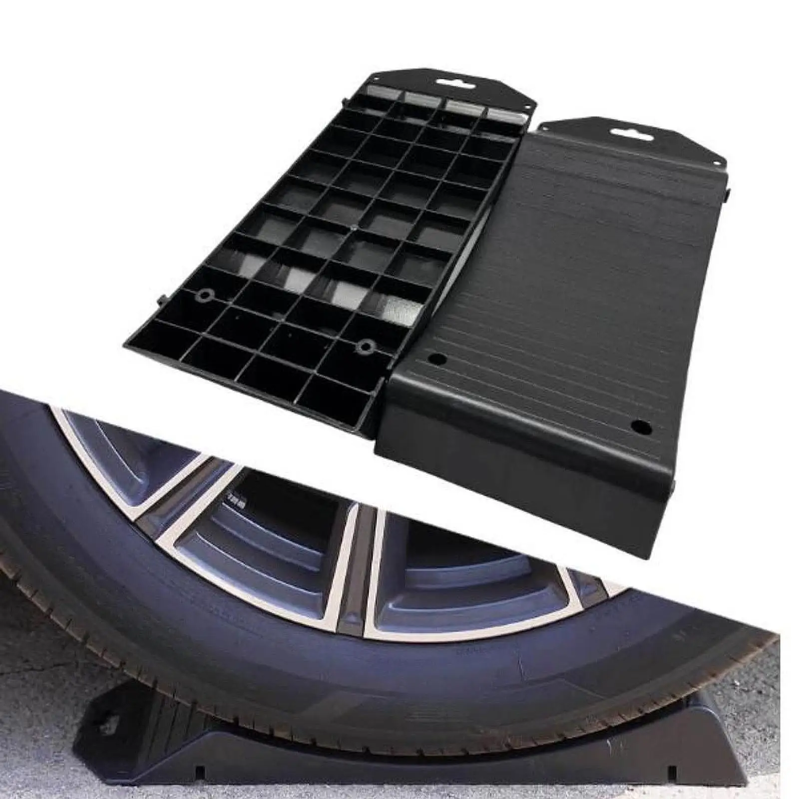 Curved Trailer Tire Ramp Easy to Install Sturdy Smart Design RV Tire Changing Ramp for SUV Truck Trailer Motorhomes Vehicle