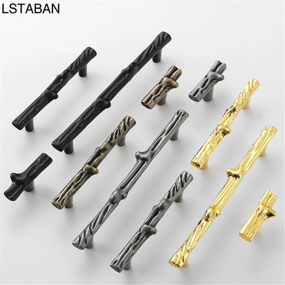 Nordic Creative Tree Branch Cabinet Handle Zinc Alloy Wardrobe Drawer Furniture Door Handle Black Gold Hardware Push Pull Knobs