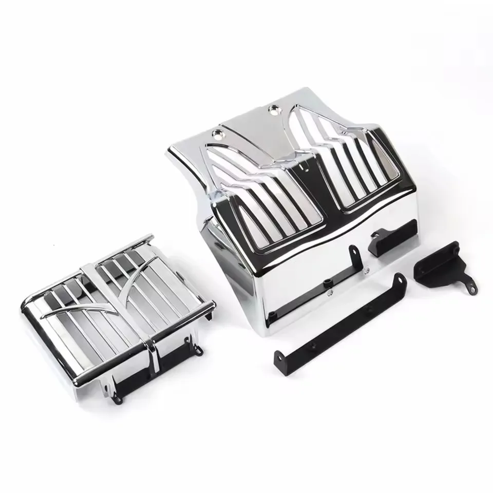 For Indian Chief Chieftain & Roadmaster Water Tank Mesh Electroplated Oil Cooler Lower Rectifier Protective Cover