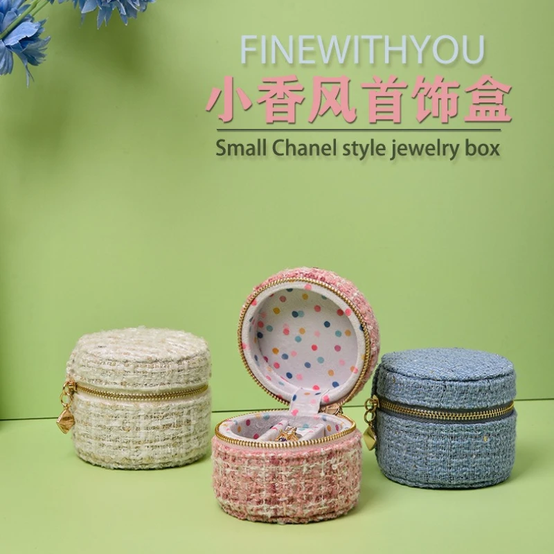 

Xiao Xian Gfeng Round Stud Earrings Earrings Rings Jewelry Box Portable Travel Anti-oxidation Storage Box Storage Boxes & Bins